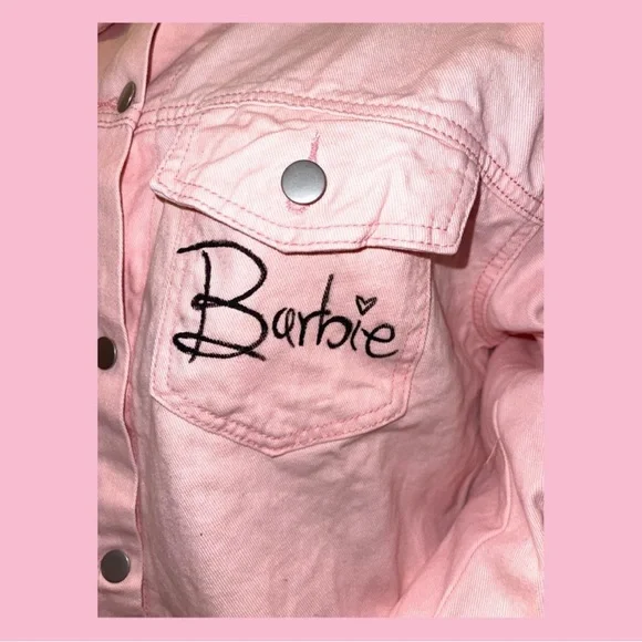 Custom Painted Barbie Pink Jacket! Women’s Large - Picture 4 of 5